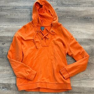 JAG Orange Hoodie french terry with Lace-Up  sweatshirt Neckline SZ M